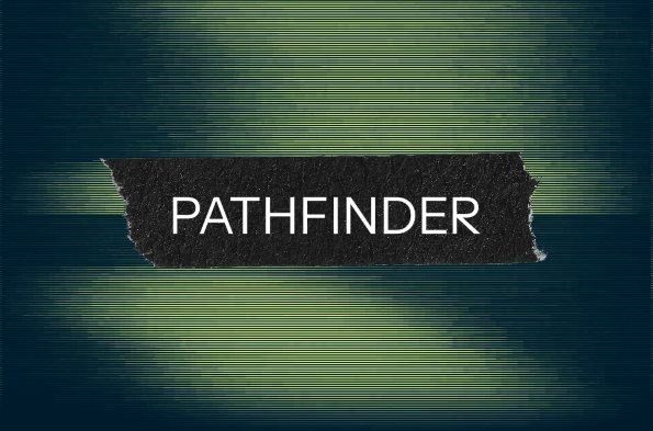 Green background with black text box reading Pathfinder in white writing