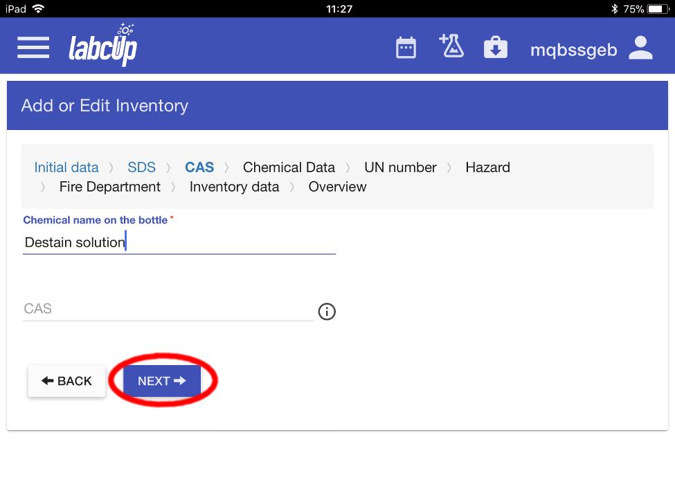 Picture 12 - enter the CAS number if known