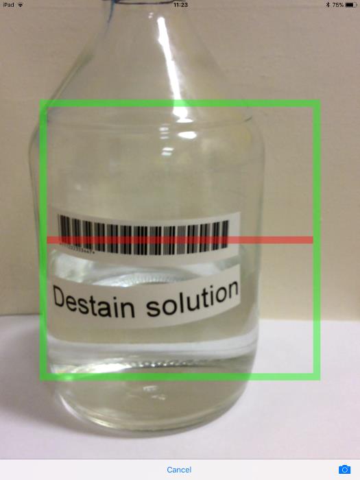Picture 6 - line the barcode up with the red line