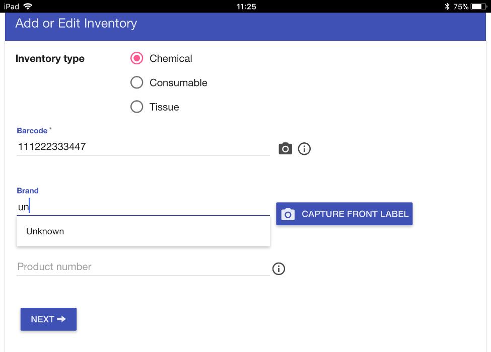 Picture 8 - enter Brand & Product number as Unknown