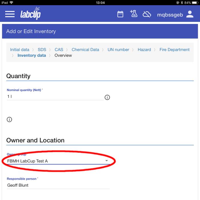 Picture 16 - select the owner group from the dropdown menu