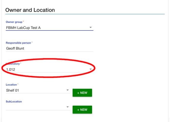 Picture 17 - select your laboratory from the dropdown menu
