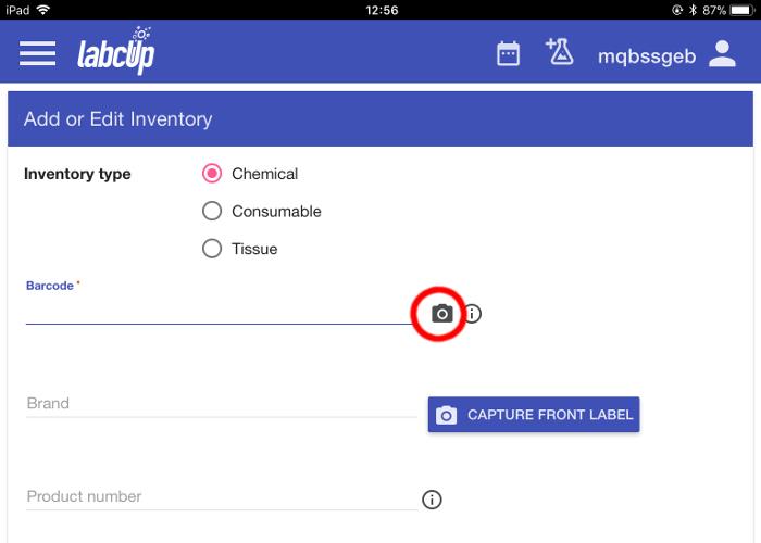 Picture 4 - Add or Edit Inventory screen