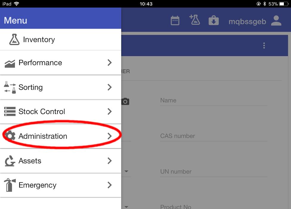 Picture 1 - Navigate to the Administration page