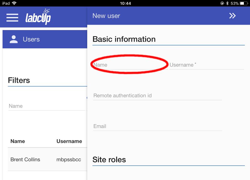 Picture 4 - Enter the name of the new user