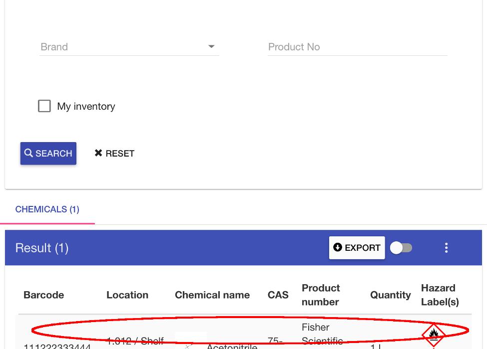 Picture 4 - Select the chemical from the results list