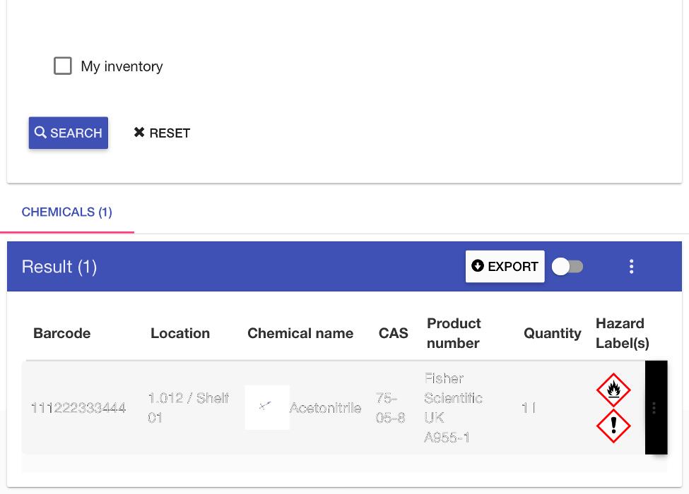Picture 8 - The chemical now appears greyed out in your inventory