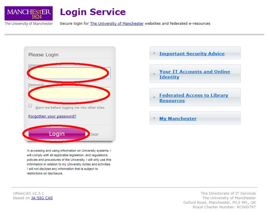 Picture 2 - Login using your University username and password