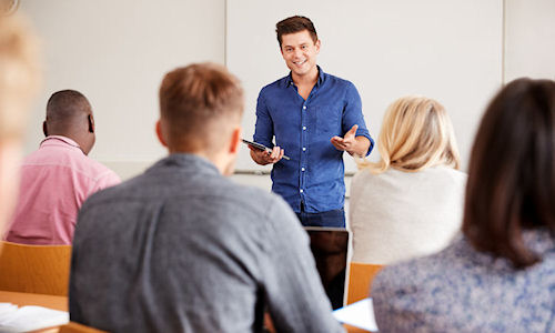 Man teaching a class