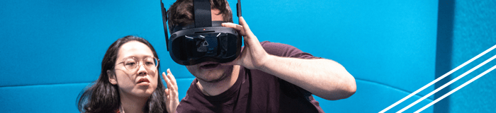 A student and a lecturer using VR