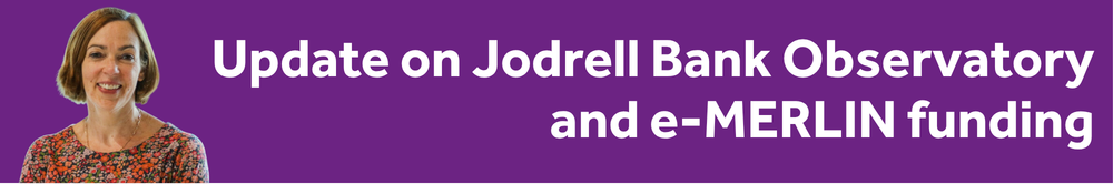 StaffNet banner for an announcement around Jodrell Bank