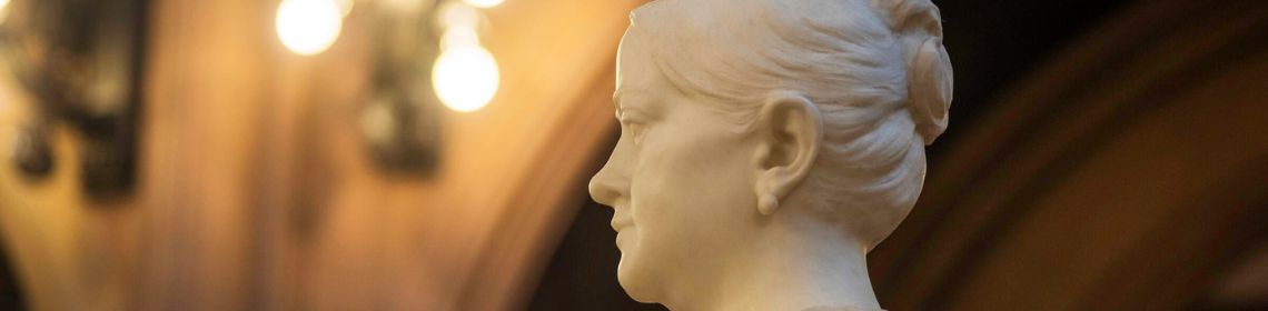 Enriqueta Rylands statue at the John Rylands Library