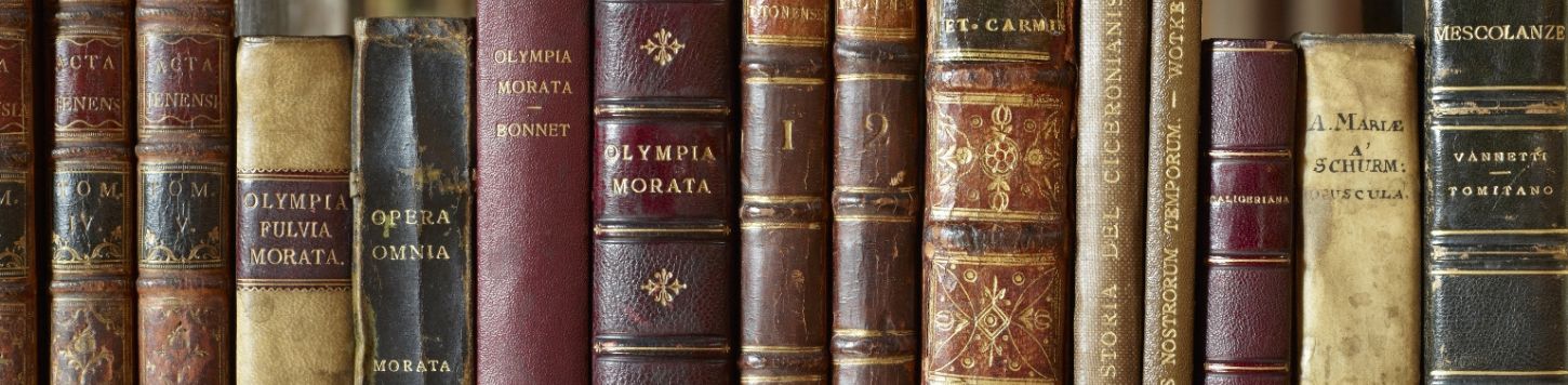 Image of books on a shelf at John Rylands Research Institute and Library