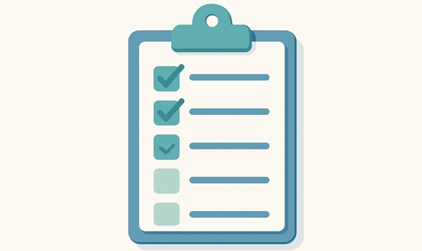 Blue checklist graphic