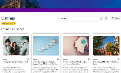 A screenshot of the My Development Catalogue page