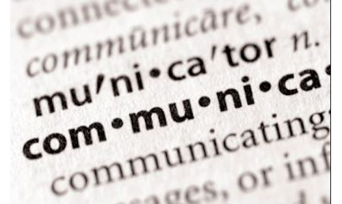 The word communication on a page