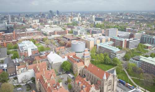Aerial view of Manchester