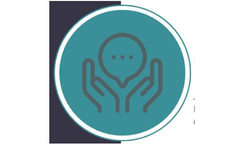 Hands holding speech bubble