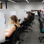 image of person at call desk