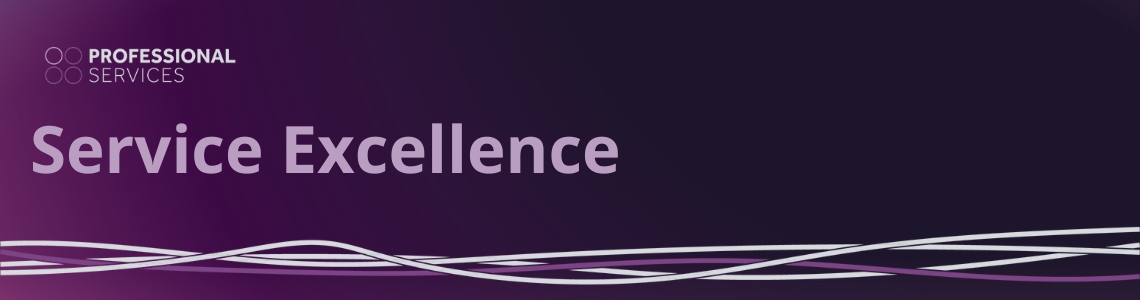 Purple Image with text reading Service Excellence 