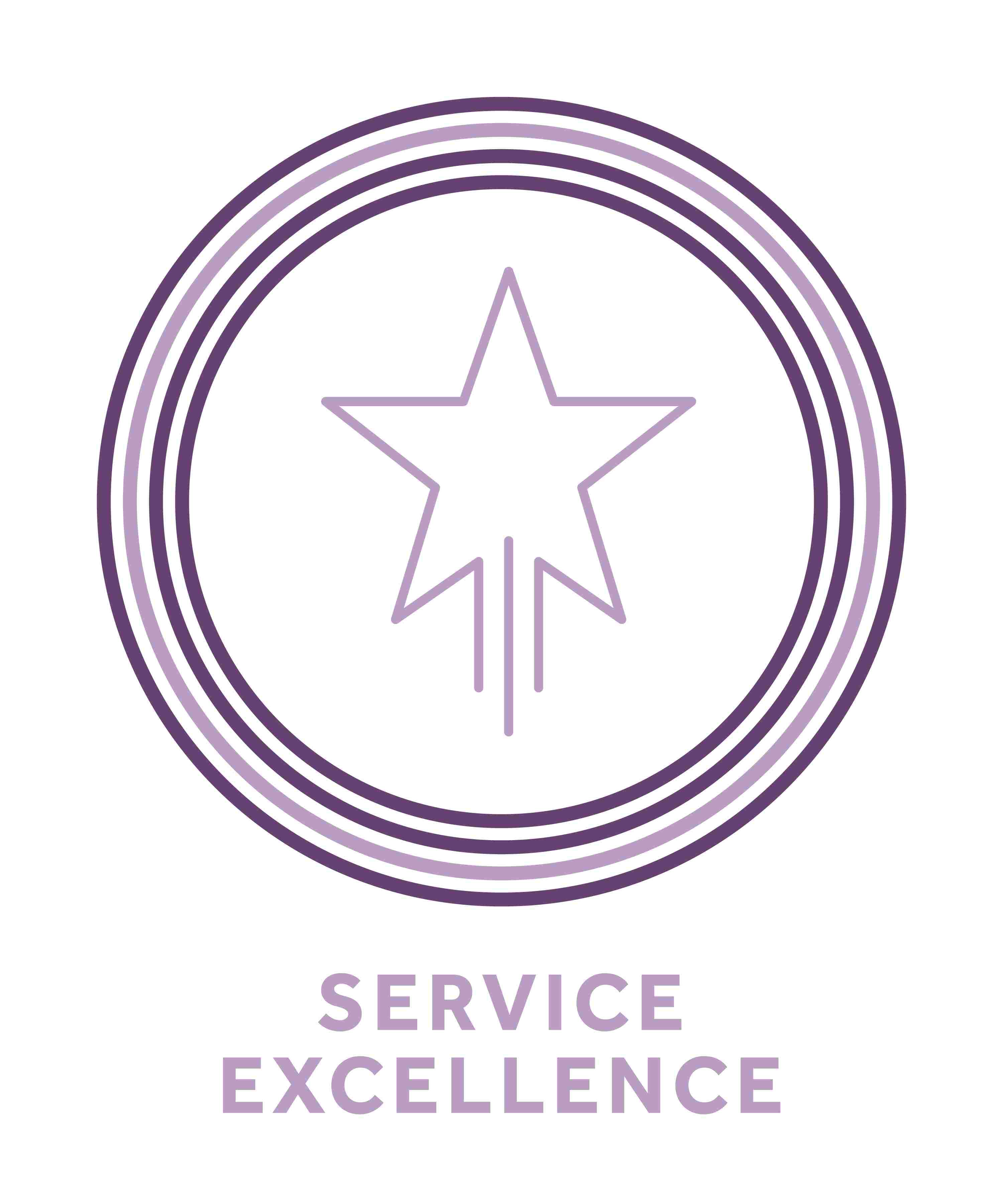 Service Excellence Icon in purple roundle