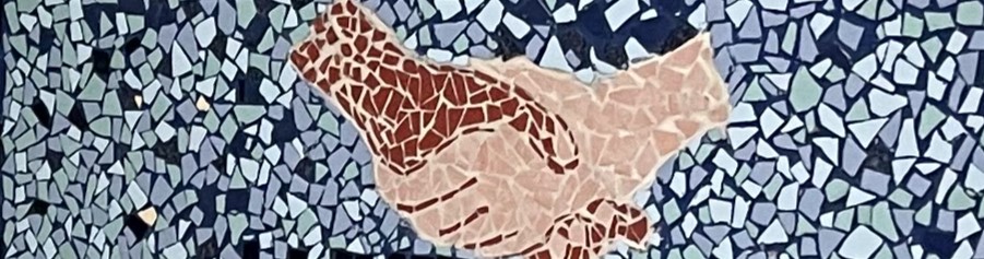Image of mosaic of handshake between people of two different skin colours. Submitted for PGR Image Competition Facing Stroke-blues Together! by Shahd Benafif