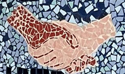 Mosaic of handshake