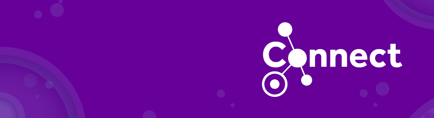 Purple banner with Connect logo