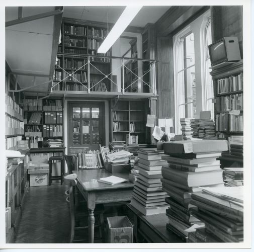 Black and White photo of books