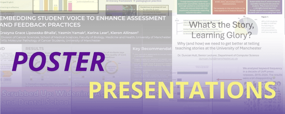 A banner for the poster presentation on the poster section of webpage.